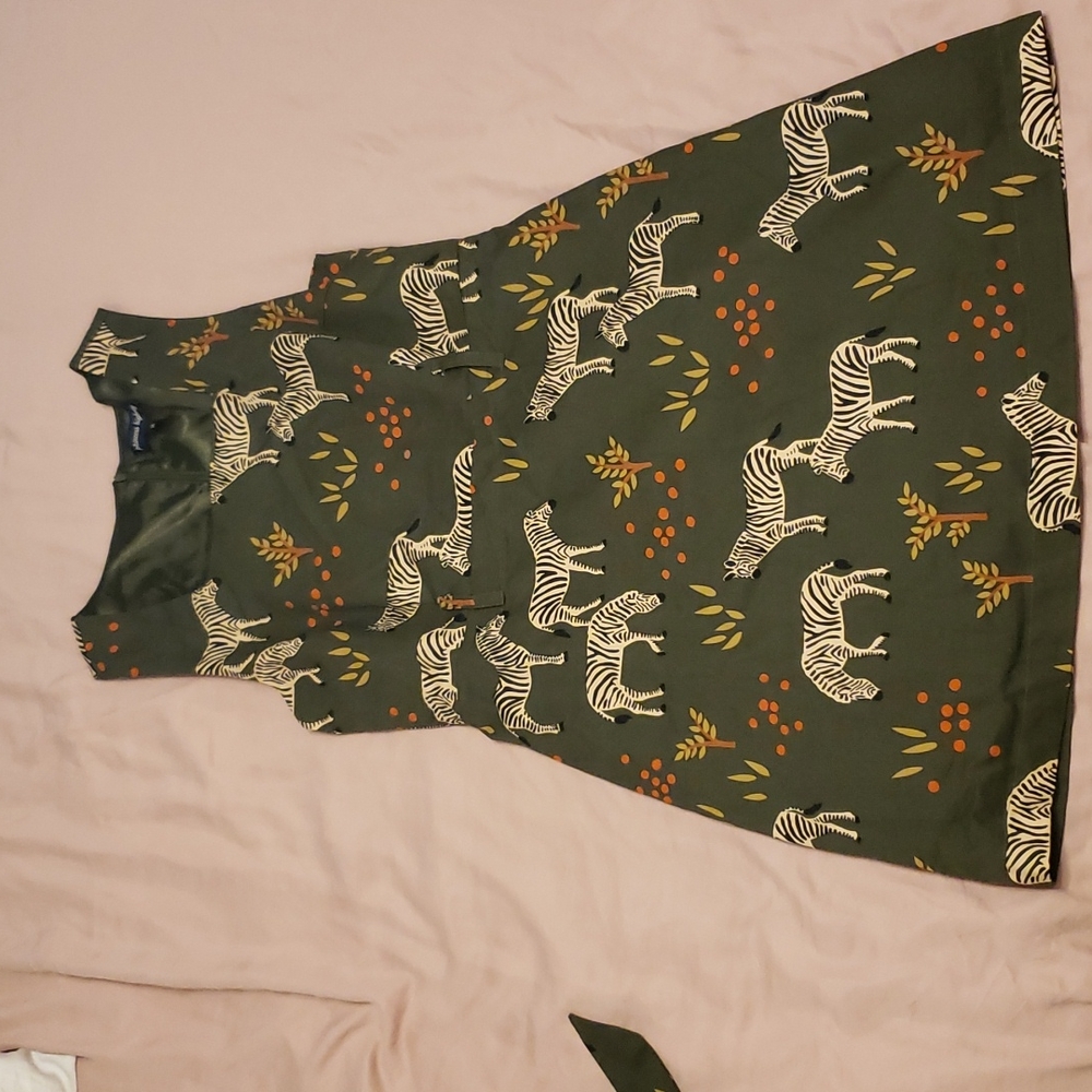 Princess Highway olive zebra dress (size AU 16)